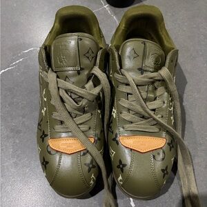 Louis Vuitton Olive and Black Monogram Sneakers